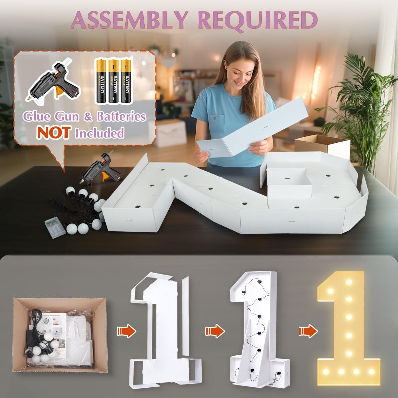 Rielmox Marquee Numbers 15th-Birthday Large Decorations: 4ft Light Up Numbers 15 Birthday Sign for Boy Girl Quinceanera Fifteen Year Old Anniversary Mosaic Party Decor Backdrop Big Foam Board Number 15 - Image 2