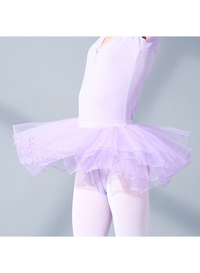 Smart Friends Zhiyouban Children's Dance Skirt, Girls' Ballet Skirt, Half-net Tulle, Cheerleading Performance Costume, Dancing Short Skirt, White, S - Image 1
