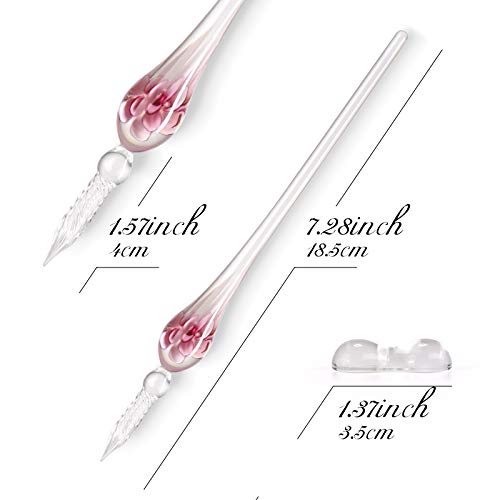 Aokuy Glass Dip Pen Set,Calligraphy Pen,Crystal Signature Pen for Art, Writing, Signatures -Decoration and Business Gift - Image 2