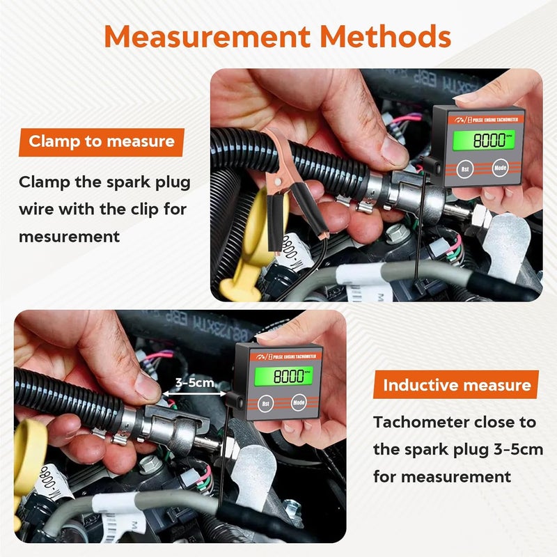 DDayuanwei Small Engine Hour Meter, Digital Tachometer Tach Gauge, Maintenance Reminder, Battery Replaceable, Inductive Hour Meter for Lawn Mower Tractor Generator Marine Outboard ATV - Image 3