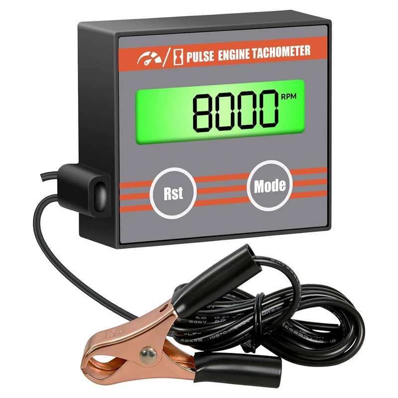 DDayuanwei Small Engine Hour Meter, Digital Tachometer Tach Gauge, Maintenance Reminder, Battery Replaceable, Inductive Hour Meter for Lawn Mower Tractor Generator Marine Outboard ATV - Image 1