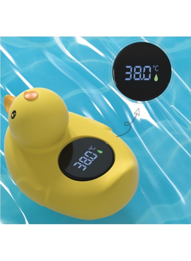 Duckling Digital Water LCD Thermometer and Baby Bath Time Toy, yellow - Image 1