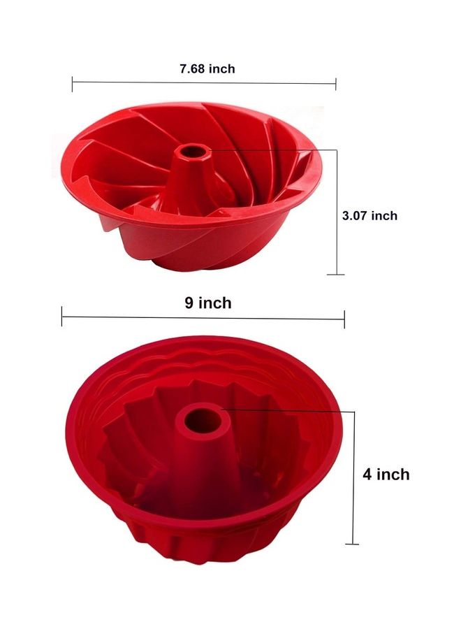 Two Piece Multicolor Nonstick Flexible Silicone Cake Baking Mold Tube - Image 2
