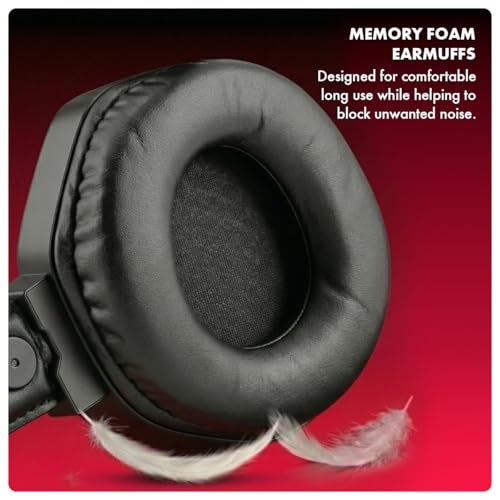 CIRCLE COMPLETE TECHNOLOGY Circle Aura Warrior Wired Gaming Over-Ear Headphones, 3D RGB Headband, 50mm Neodymium Drivers, 2.2m Cable, Mic, Memory Foam Cushioning, 3.5mm + USB Connector, Black - Image 4