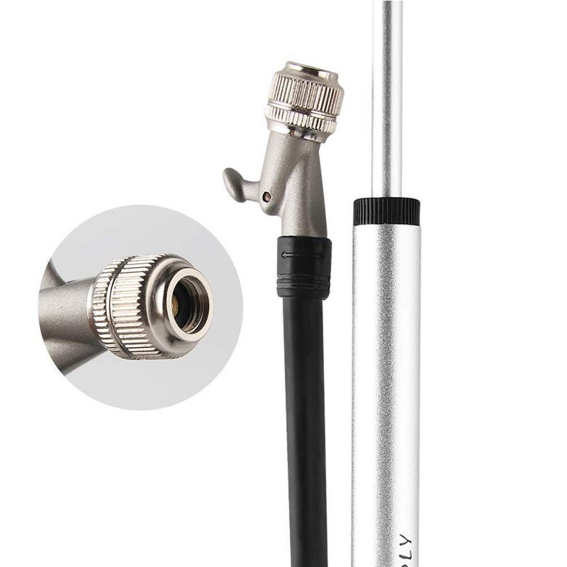 Giyo مضخة صدمة عالية الضغط المحمولة من جييو (300 PSI كحد أقصى)، فضية للفرامل الخلفية والتعليق، قفل ذراع على الفوهة بدون فقدان الهواء - Image 3