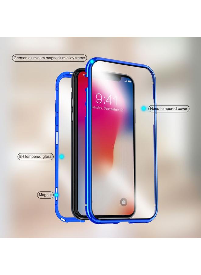 S-TOP Case For iPhone X / XS Ultra Slim Double Sides Magnetic Adsorption Angular Frame Tempered Glass Magnet Flip Case - Image 5