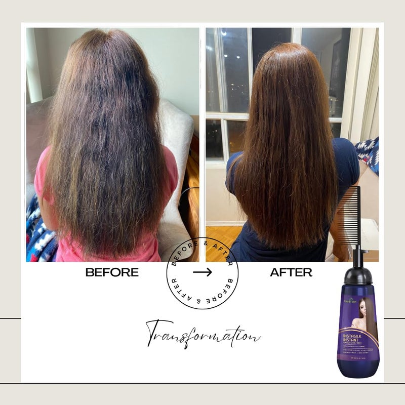 Herbishh Instant Hair Straightener Cream with Applicator Comb Brush â€“ Straightening in Seconds â€“ Smooths Curls, Tangles & Frizz â€“ Completely Straight Hair Treatment â€“ Gentle Ingredients â€“ 150 ml - Image 3