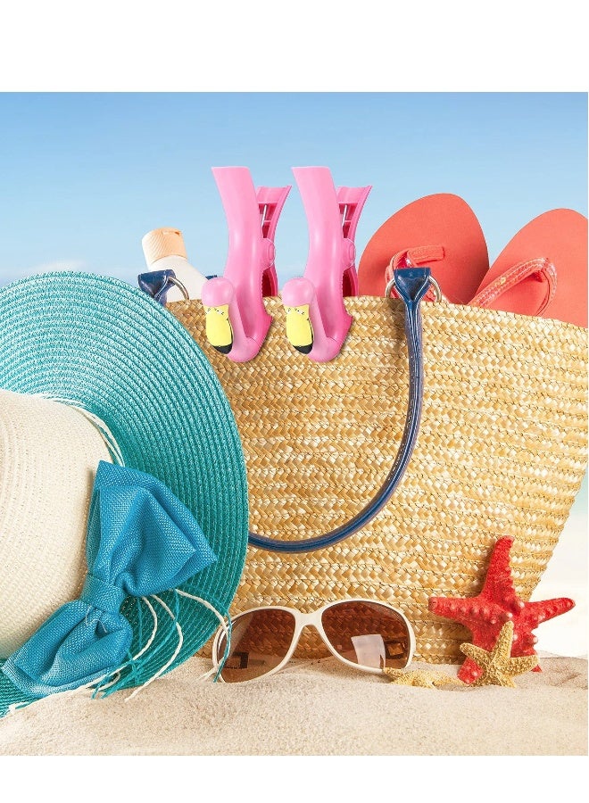Cute Animal Beach Towel Clips - 6 Pack Parrot & Flamingo Style Windproof Clips for Towels, Blankets, and Quilts - Perfect for Family, Outdoor Activities, Beach Days, and Parties.  - Image 2