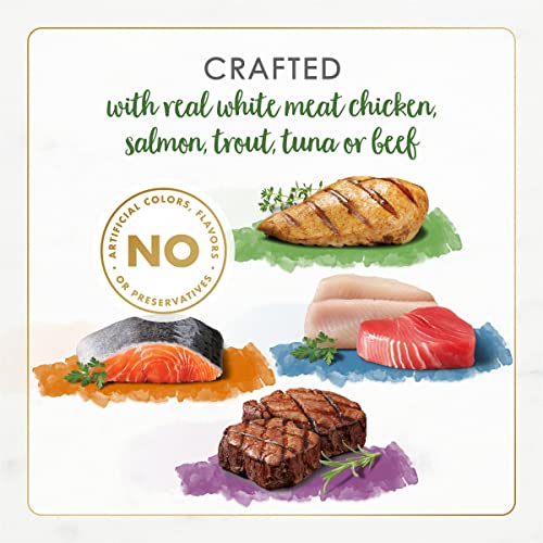 Fancy Feast Purina Fancy Feast Grain Free Wet Cat Food Pate Variety Pack Gourmet Naturals–Beef, Chicken, Salmon, Trout and Tuna - (2 Packs of 12) 3 oz. Cans - Image 5