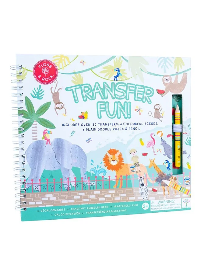Floss & Rock Jungle Transfer Fun Activity Book for Kids | Creative Coloring Play Toy | Art Book for Children