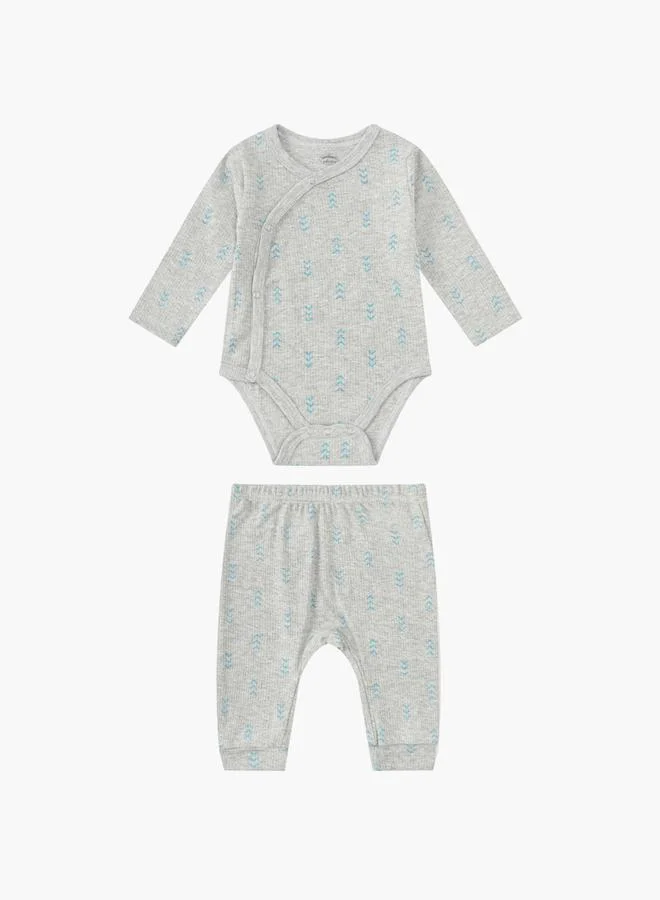 Luna & Lily Baby Ribbed Wrap Bodysuit and Pants Set