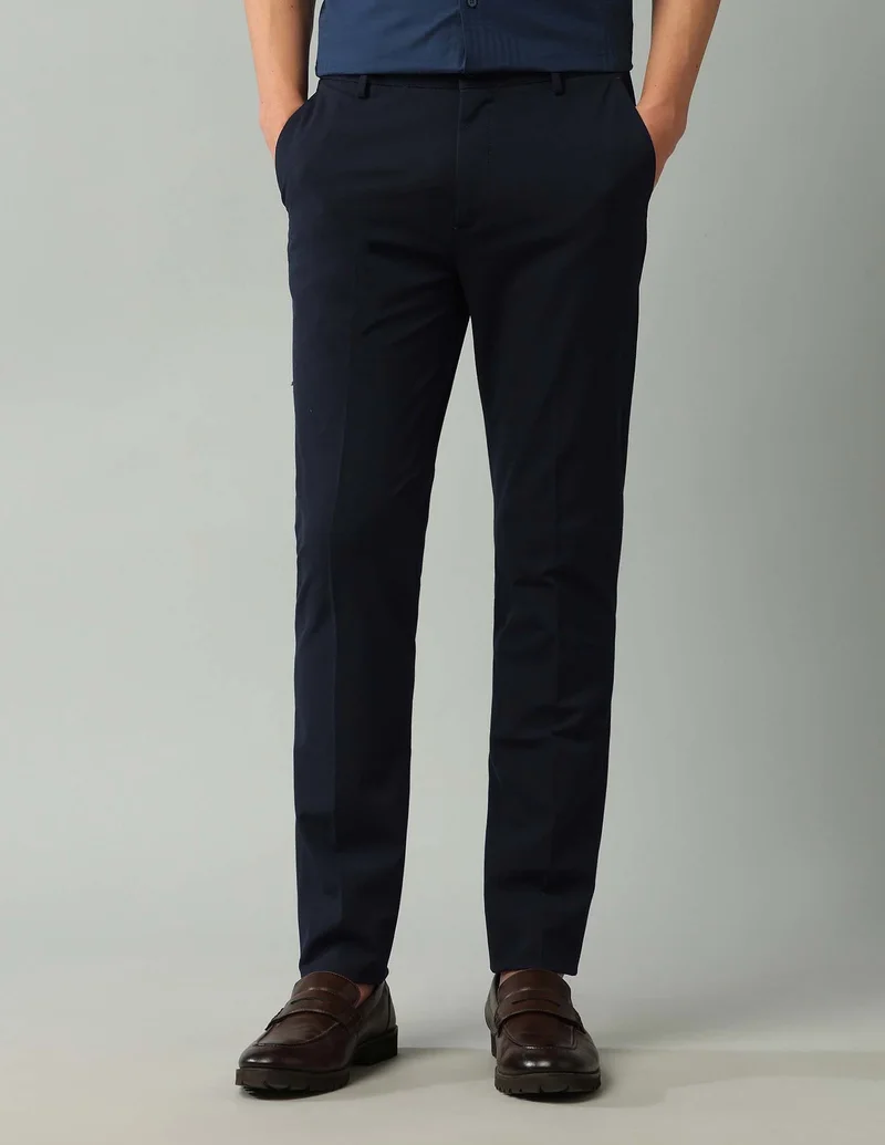 Arrow Solid Slim Fit Trousers