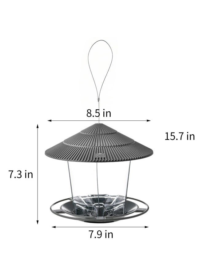 Hanizi Bird Feeders for Outside, Bird Feeder, Wild Bird Seed for Outside Feeders, Squirrel Proof Birds Feeder and Garden Decoration Yard for Bird Watchers (Grey) - Image 5