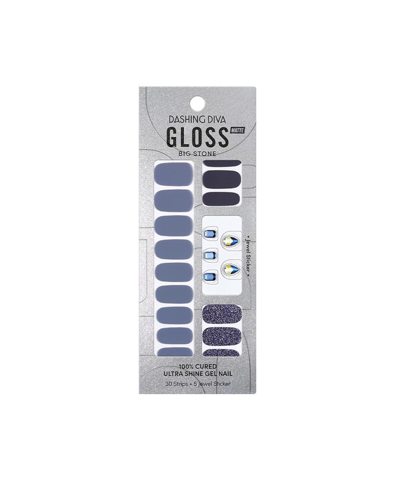 DASHING DIVA DASHING DIVA GLOSS Day to Night Short Square Shaped Press On Nails Long Lasting Stick On Gel Nails Lasts Up to 7 Days Contains 30 Stick On Nails Blue Star - Image 1