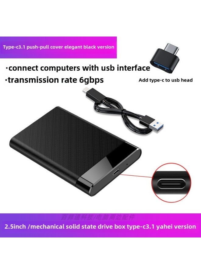 Mobile Hard Disk Box Usb3.1 External 2.5 Inch Sata Notebook Ssd Solid State Mechanical Typecbz-Color:▓ 6gbps Rate + Otg Adapter░ - Image 1
