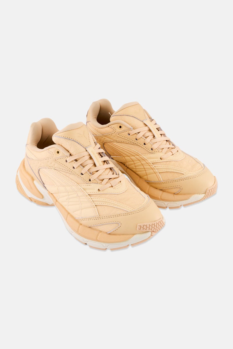 PUMA Select x Puma Kids Boy Velophasis Luxe Sport II Lace Up Running Shoes, Dark Beige - Image 1