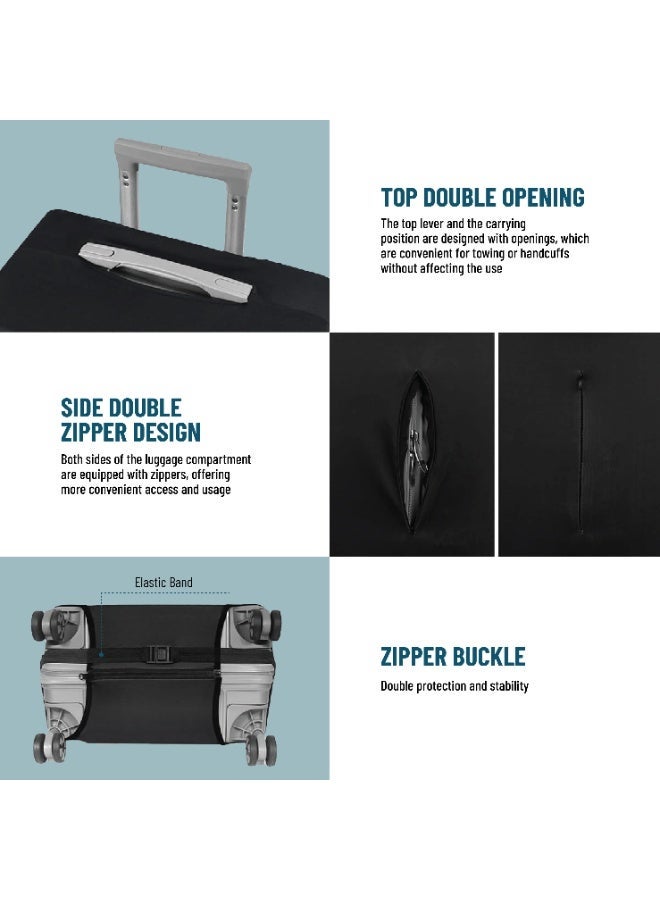 السياحية البريطانية غطاء حقيبة سفر 28 بوصة - واقي حقيبة سفر مطاطي قابل للغسل - غطاء مطاطي مقاوم للخدش والغبار لحقيبة ترولي 28 بوصة - ملحق سفر - Image 2