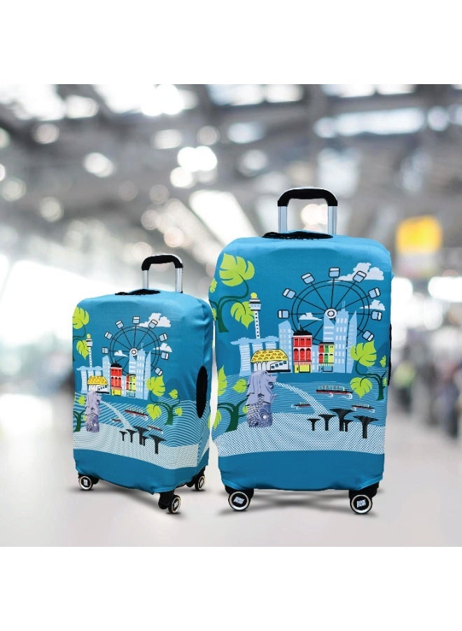 السياحية البريطانية غطاء حقيبة سفر 28 بوصة - واقي حقيبة سفر مطاطي قابل للغسل - غطاء مطاطي مقاوم للخدش والغبار لحقيبة ترولي 28 بوصة - ملحق سفر - Image 5