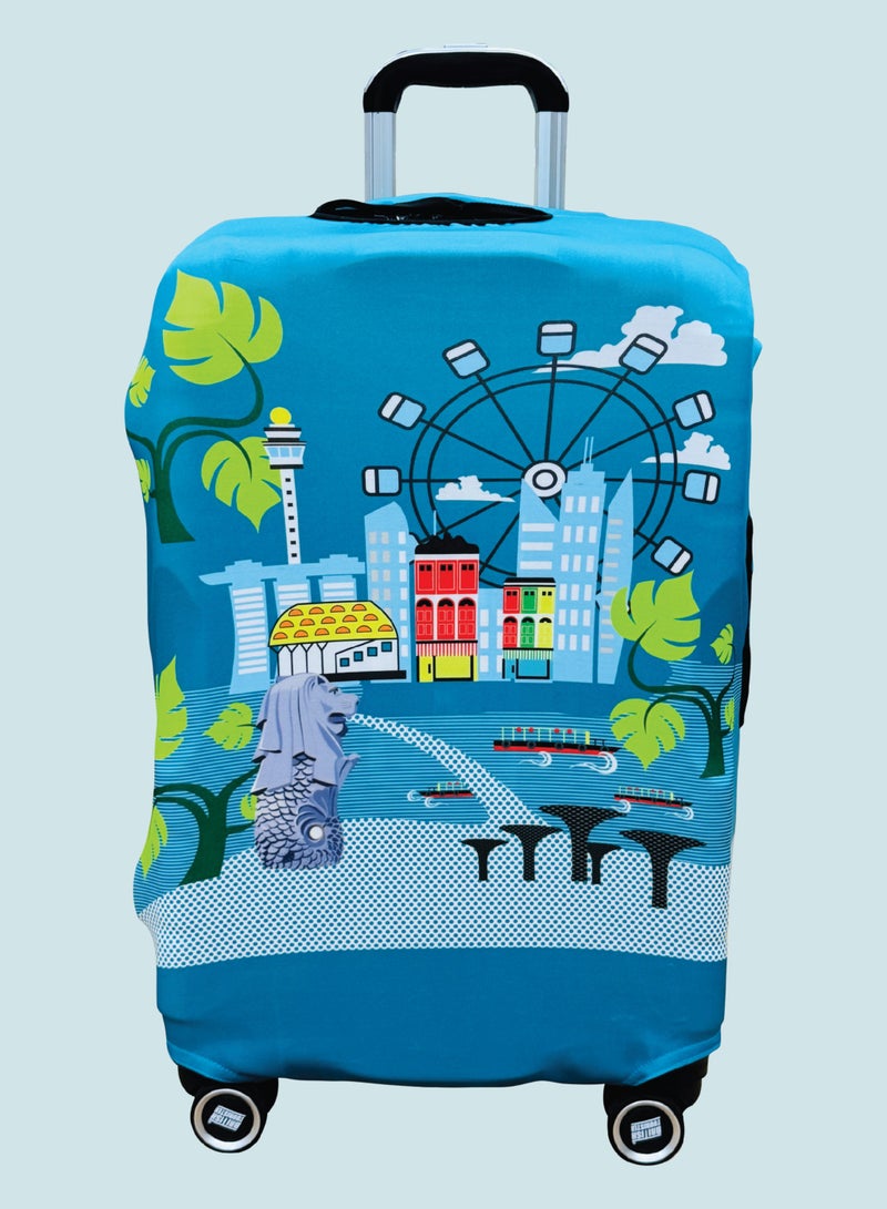 السياحية البريطانية غطاء حقيبة سفر 28 بوصة - واقي حقيبة سفر مطاطي قابل للغسل - غطاء مطاطي مقاوم للخدش والغبار لحقيبة ترولي 28 بوصة - ملحق سفر - Image 1