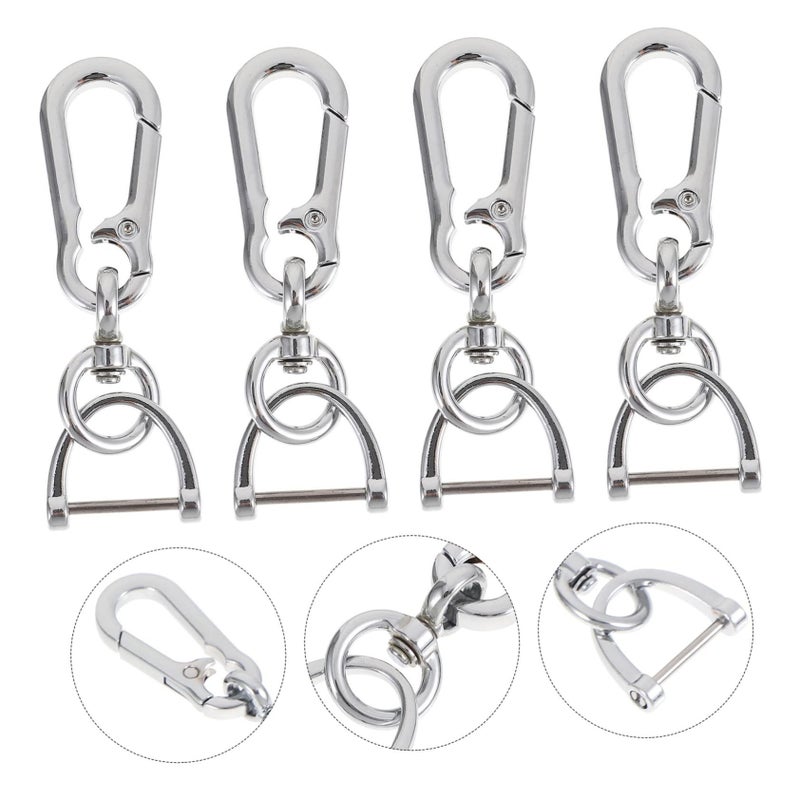 Garneck Carabiner Keychains 4pcs Horseshoe Buckle Men Waist Pendant - Image 3