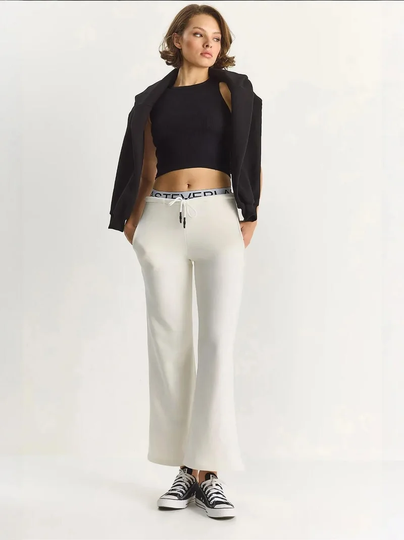 Bianco Lucci LUCCI Flare Fit Drawstring Pocket Sweatpants