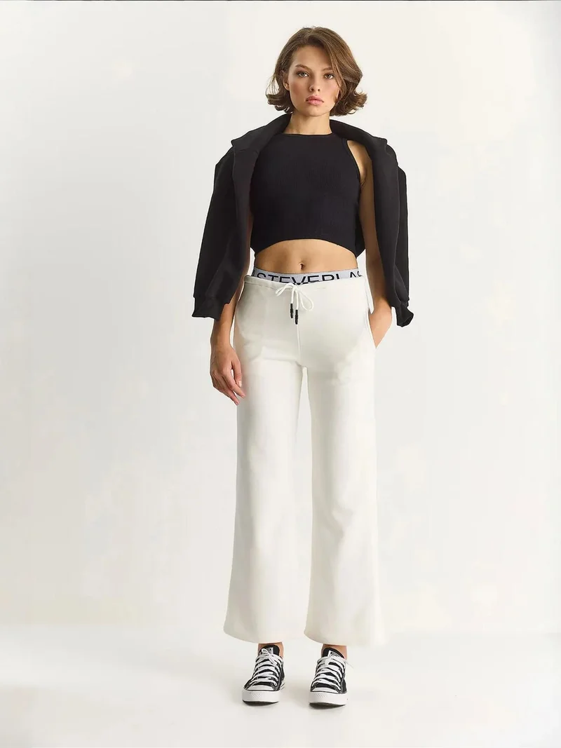 Bianco Lucci LUCCI Flare Fit Drawstring Pocket Sweatpants