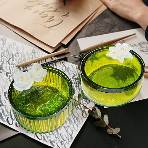 japleed 2Pcs Large Jar Resin Mold with Lid Silicone Resin Box Mold Cylinder Container Mold for Epoxy Resin Jewelry Trinket Candle Holder Organizer Mold Plant Pot Mold DIY Resin Concrete Crafts Home Decor - Image 5