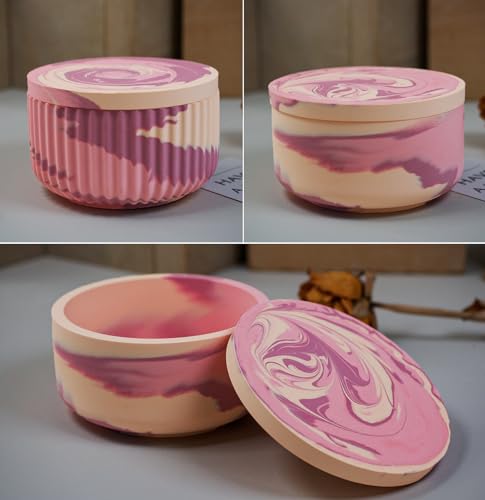 japleed 2Pcs Large Jar Resin Mold with Lid Silicone Resin Box Mold Cylinder Container Mold for Epoxy Resin Jewelry Trinket Candle Holder Organizer Mold Plant Pot Mold DIY Resin Concrete Crafts Home Decor - Image 3