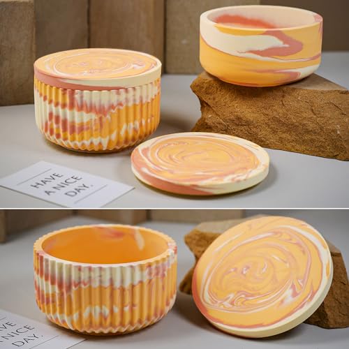 japleed 2Pcs Large Jar Resin Mold with Lid Silicone Resin Box Mold Cylinder Container Mold for Epoxy Resin Jewelry Trinket Candle Holder Organizer Mold Plant Pot Mold DIY Resin Concrete Crafts Home Decor - Image 2