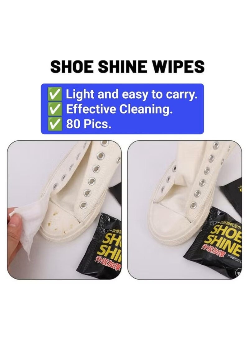 مناديل مبللة لتنظيف الاحذية عبوة واحدة - ٨٠ منديل ، وايبس لتنظيف الاحذية الرياضية، منظف لازالة الاوساخ والبقع من الكوتش - Image 2