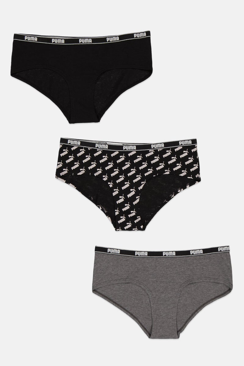 PUMA Women 3 Pack Brand Logo Panties, Multicolor  - Image 1