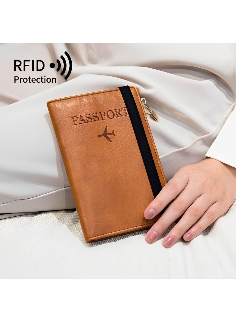 ريوكل حافظة جواز السفر، محفظة سفر رفيعة، حافظة بطاقات حجب RFID، حافظة جواز السفر، أساسيات السفر مع فتحات لبطاقات الائتمان للنساء والرجال - Image 2