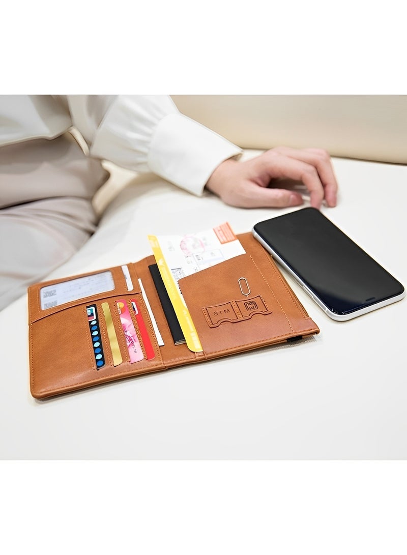 ريوكل حافظة جواز السفر، محفظة سفر رفيعة، حافظة بطاقات حجب RFID، حافظة جواز السفر، أساسيات السفر مع فتحات لبطاقات الائتمان للنساء والرجال - Image 4