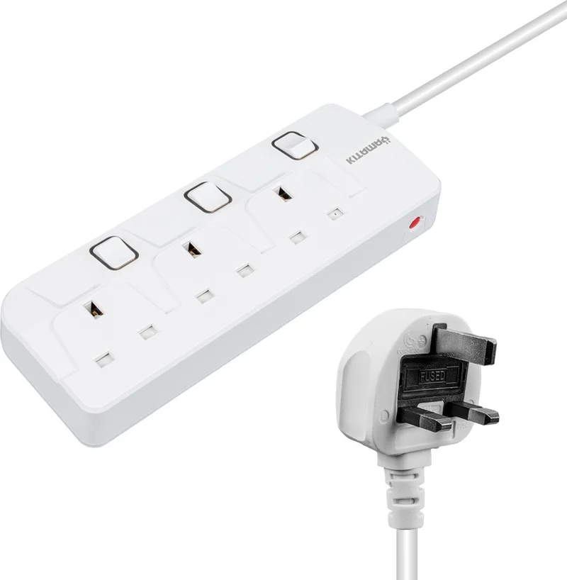 AYT Yamatık VE-BETA103 A Class 3 Separate Switched British Socket 2 Meters Thermal Current Protected Group Socket (Made In Malaysia)