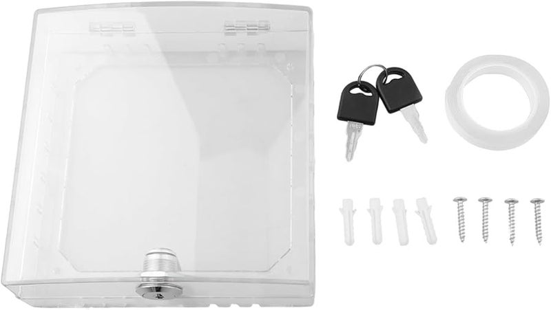 Lockable Transparent Acrylic Thermostat Guard Cover With 2 Keys 16x15x6 cm - Image 3