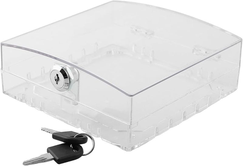 Lockable Transparent Acrylic Thermostat Guard Cover With 2 Keys 16x15x6 cm - Image 5