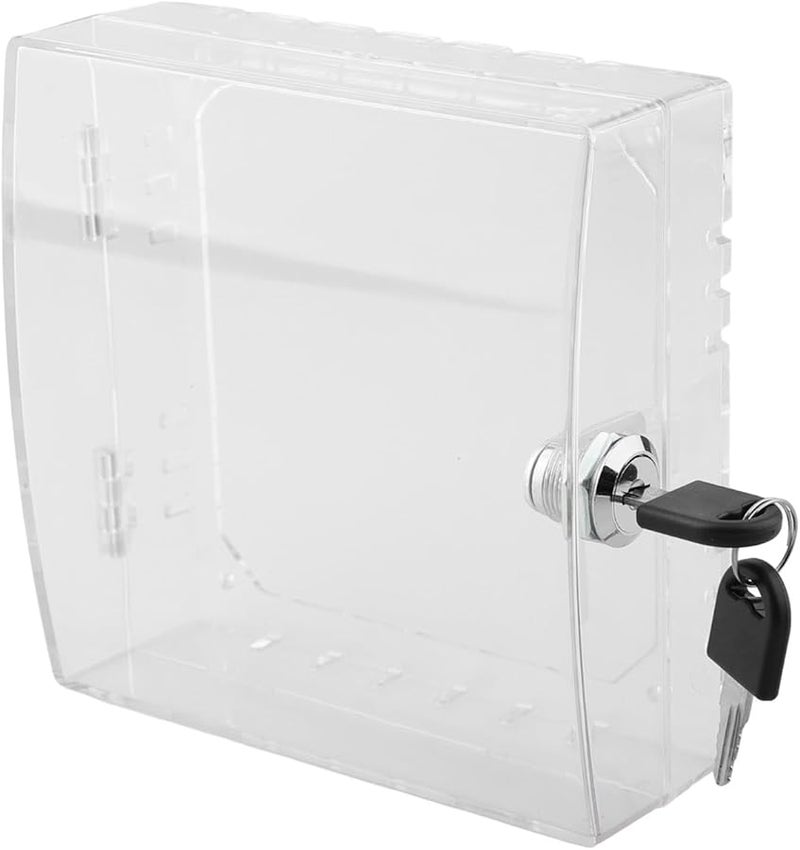 Lockable Transparent Acrylic Thermostat Guard Cover With 2 Keys 16x15x6 cm - Image 1