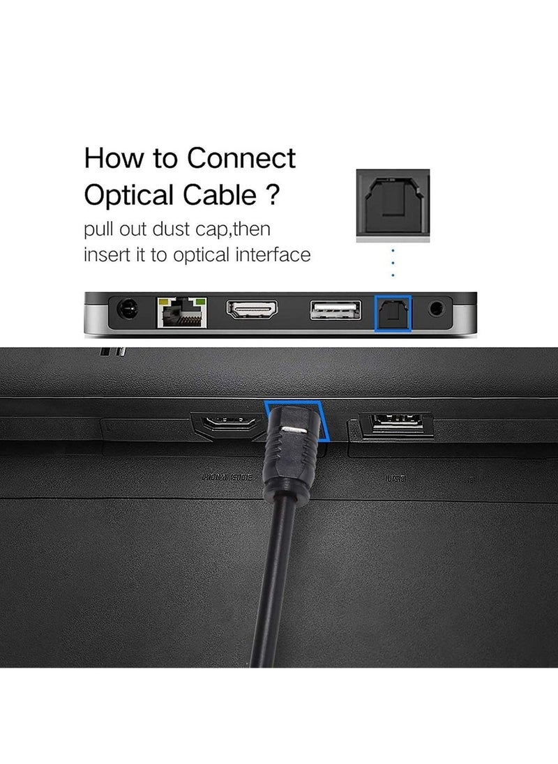 Generic - Digital Optical Audio Cable Toslink to Mini Toslink 3.5mm Gold Plated Heavy Duty PVC Jacket for Soundbar Mini TV Box DVD CD Game Console Noise-Free High Fidelity Sound 1m - Image 1