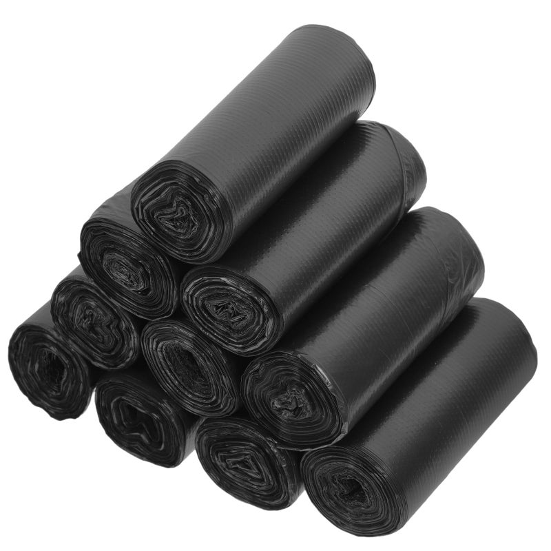 أكياس قمامة صغيرة 30x35 سم 10 لفات 300 قطعة أكياس قمامة سوداء قابلة للتخلص منها لسلة المهملات في المنزل والمكتب - Image 2