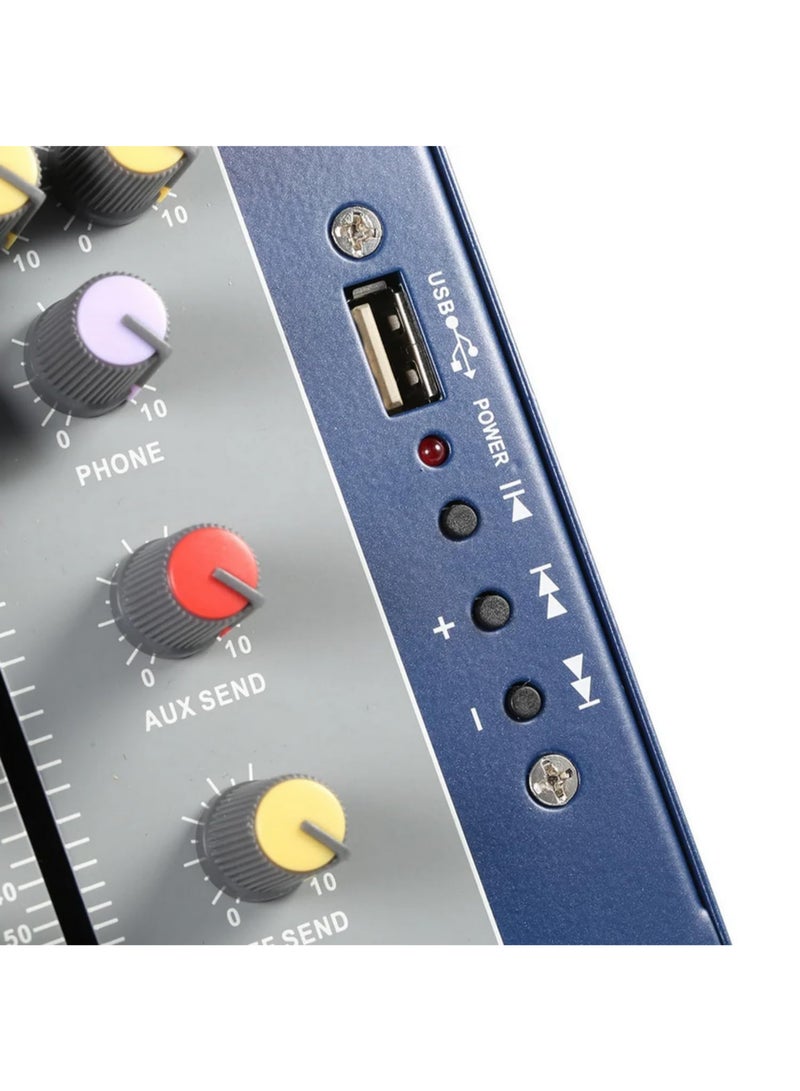 مزج صوتي رباعي القنوات - معالج صوتي احترافي للتأثيرات الصوتية - وحدة مزج احترافية بأداء يو إس بي للكاريوكي والمزج المباشر - Image 4