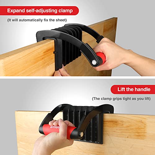 Goldblatt أداة نقل الألواح من جولدبلات، أداة رفع الخشب، أداة حمل الجدران الجافة - أداة نقل الخشب للألواح، لوح الأسمنت الصناعي - سمك التثبيت يصل إلى 1 بوصة - Image 4