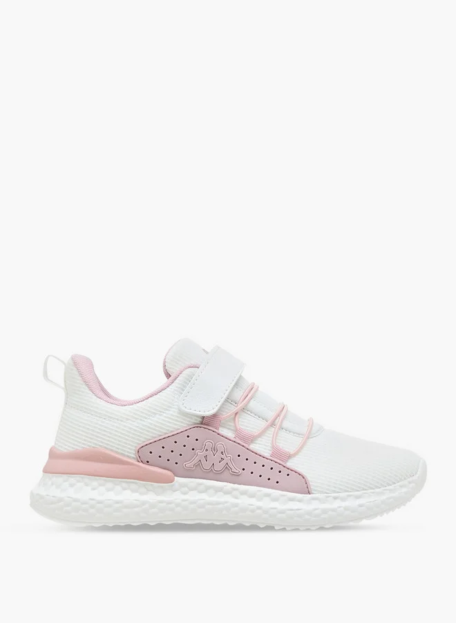 Kappa Girls' Textured Sports Shoes with Hook and Loop Closure