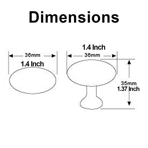 HARPOON Cabinet Hardware Knobs Round Furniture Mushroom Knob - 1.4 Inch 10 Pack Satin Nickel - Image 2