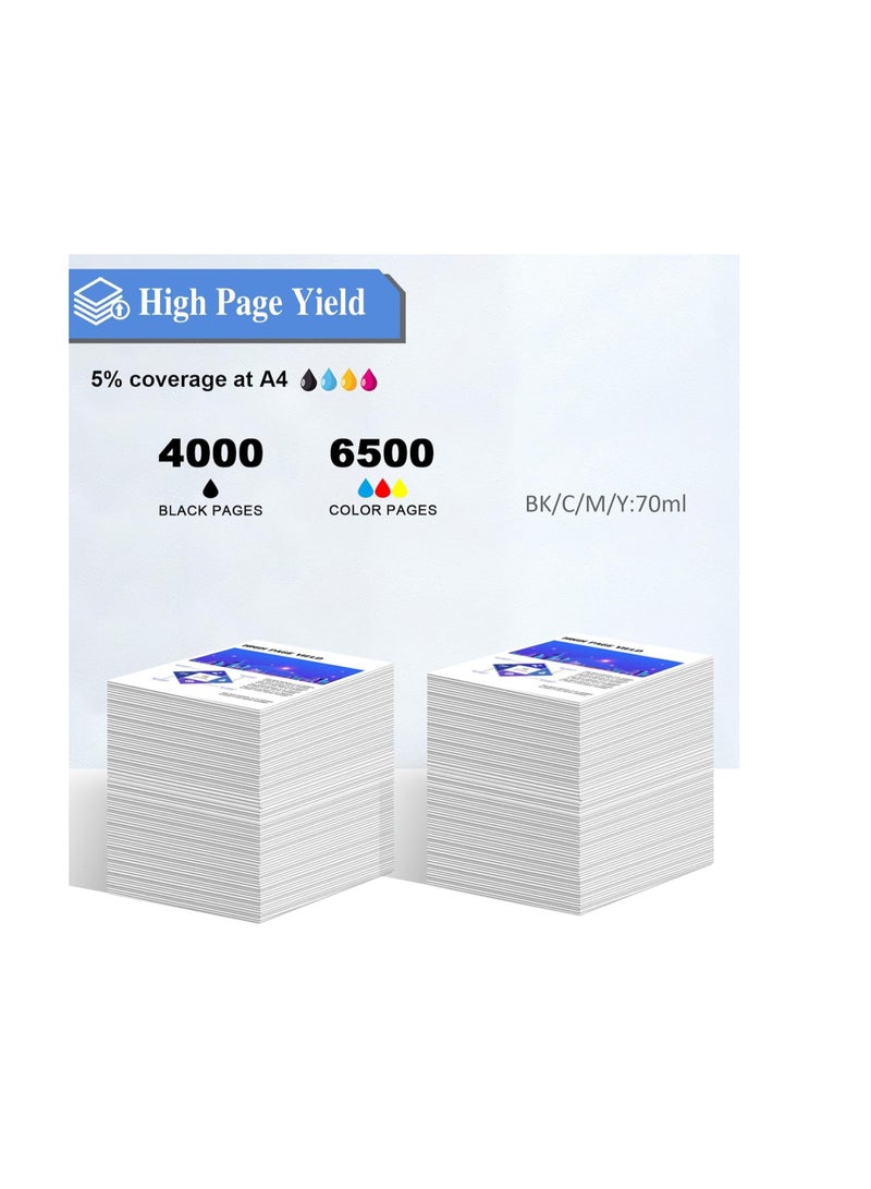 Terabyte طقم حبر متوافق 664 من 4 عبوات لطابعة إبسون EcoTank L210 L220 L300 L355 L365 L555 L1300 L3050 L3060 - Image 3