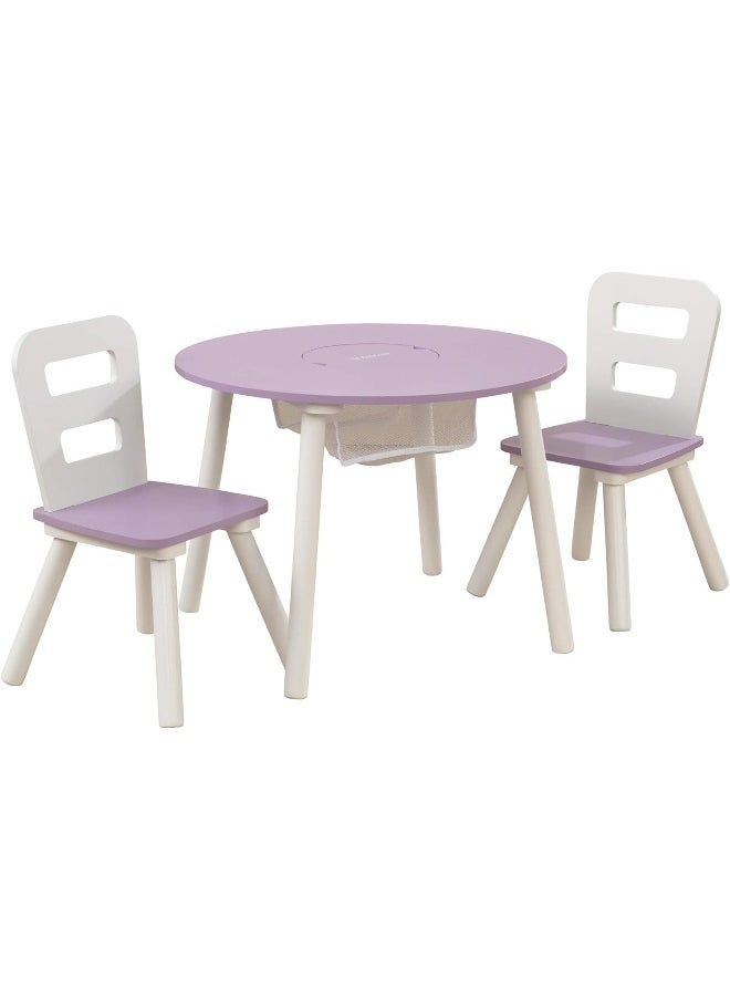 KidKraft KidKraft Round Storage Table & 2 Chair Set - Lavender, Gift for Ages 3-6  - Image 1