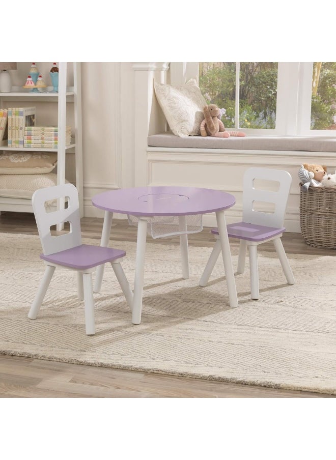 KidKraft KidKraft Round Storage Table & 2 Chair Set - Lavender, Gift for Ages 3-6  - Image 3
