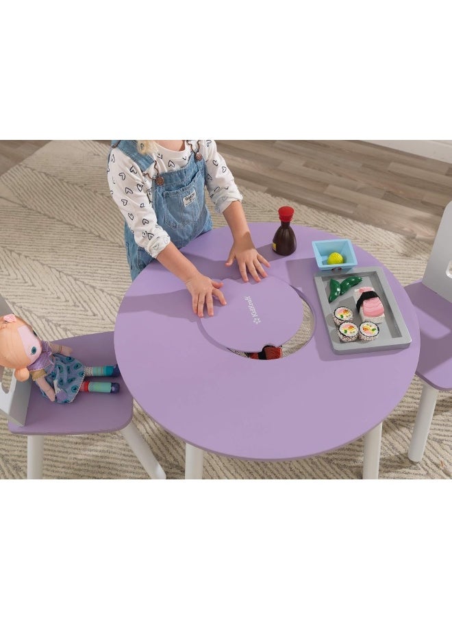 KidKraft KidKraft Round Storage Table & 2 Chair Set - Lavender, Gift for Ages 3-6  - Image 4