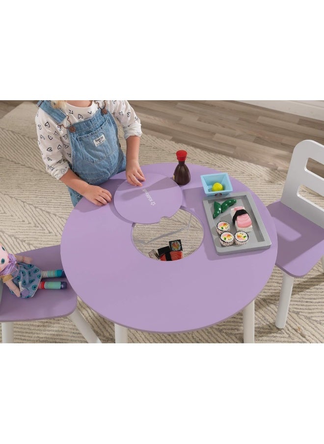 KidKraft KidKraft Round Storage Table & 2 Chair Set - Lavender, Gift for Ages 3-6  - Image 5