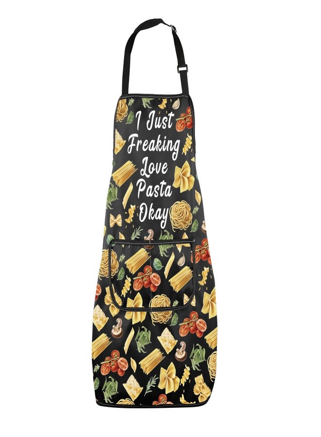 MNIGIU Italian Food Adjustable Apron Pasta Lover Gift I Just Freaking Love Pasta Kitchen Apron Cooking Chef Gift - Image 1