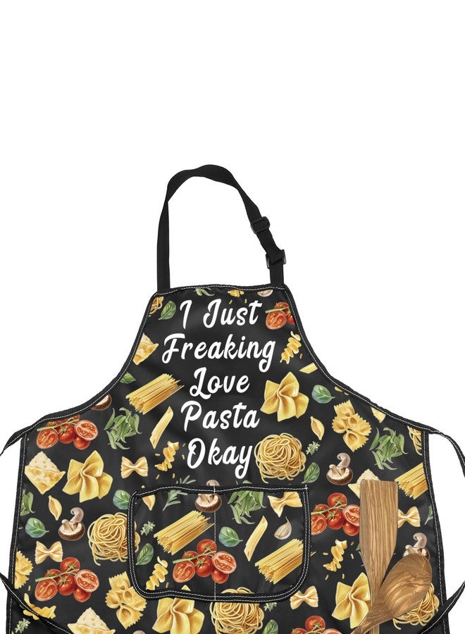 MNIGIU Italian Food Adjustable Apron Pasta Lover Gift I Just Freaking Love Pasta Kitchen Apron Cooking Chef Gift - Image 3